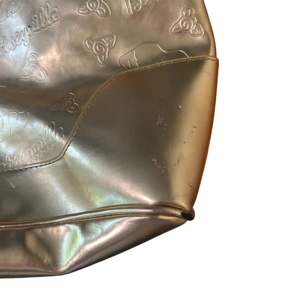 Y2K Betsey Johnson Gold Weekender Duffle Clutch GUC - Picture 3 of 7